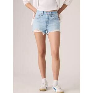 Levi's Premium 501 Original Fit High Rise Women's Shorts 26 Light Wash